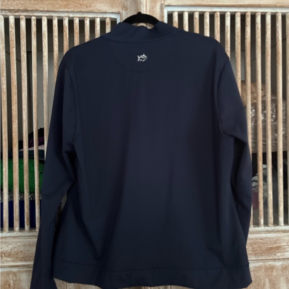 Southern Tide Mixed Media Full Zip Athletic Jacket Navy Blue Womens Sz XL - Picture 3 of 5